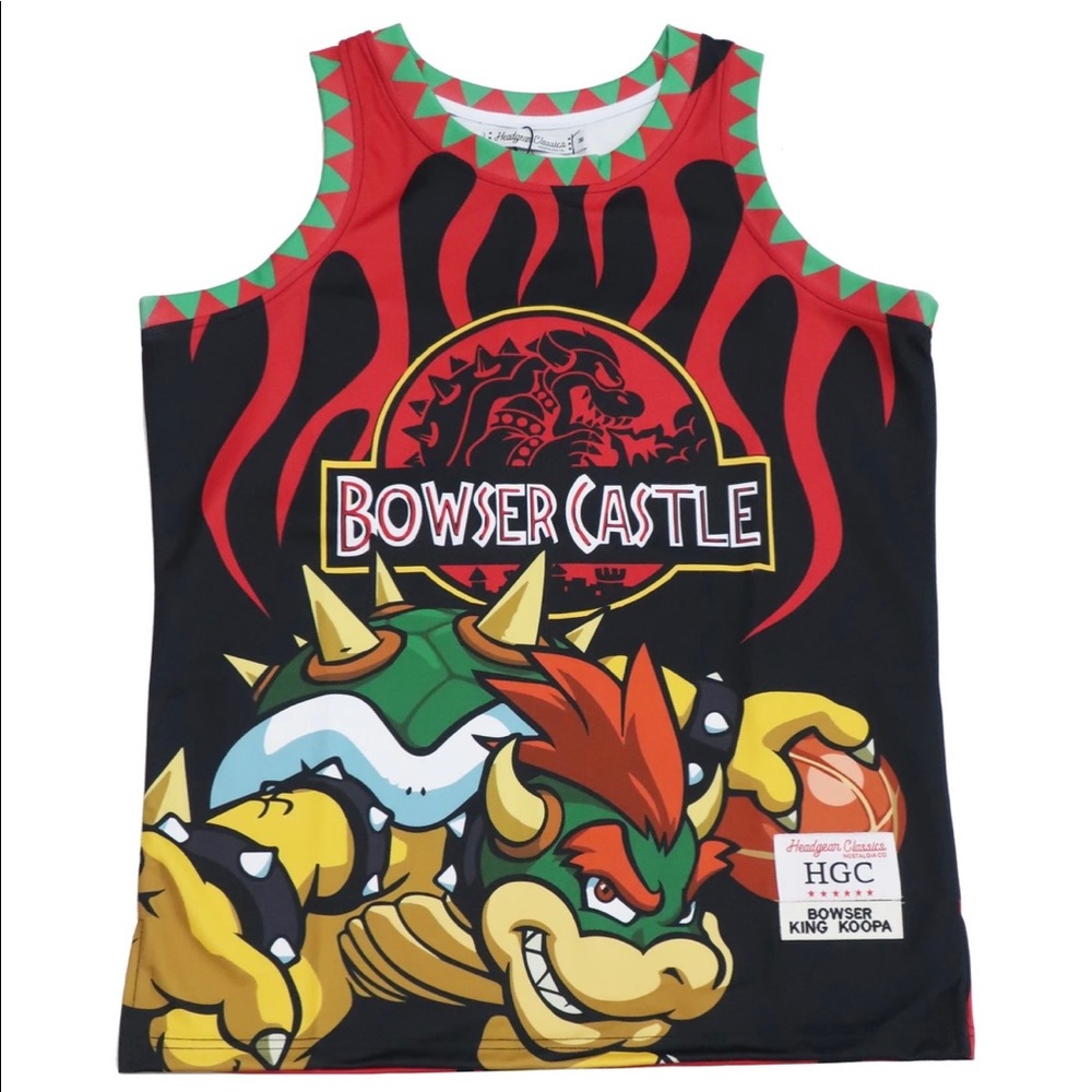 Bowser Mario headgear classics basketball Jersey
